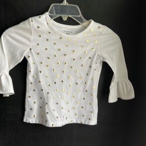 White Gold Heart mid-arm Sleeve Shirt